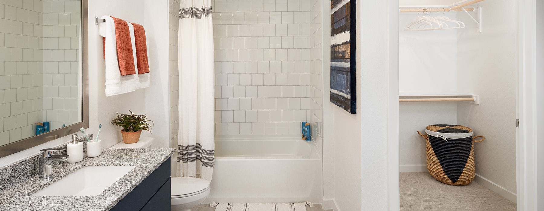 bathroom with sink mirror and shower